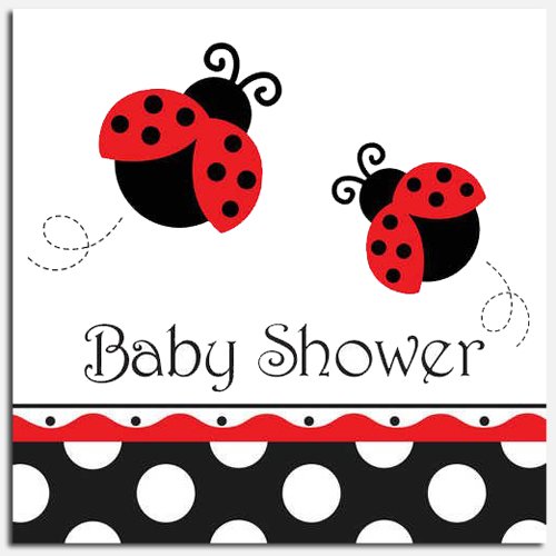 Ladybug Fancy Baby Shower Luncheon Napkins