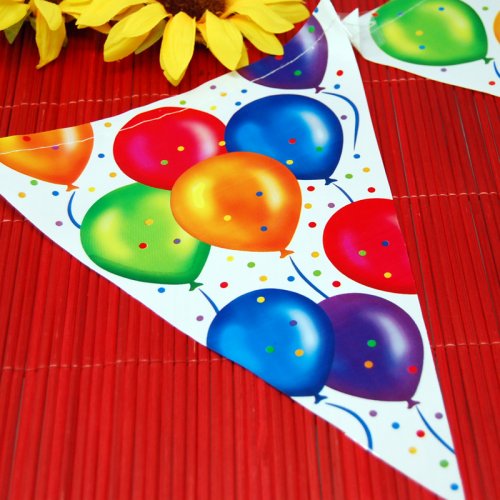 Birthday Balloons Flag Banner