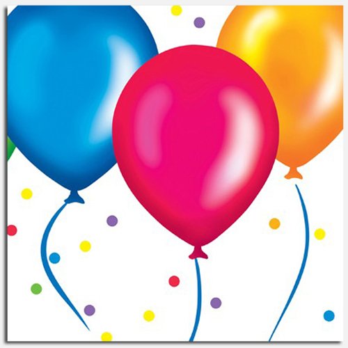 Birthday Balloons Beverage Napkins