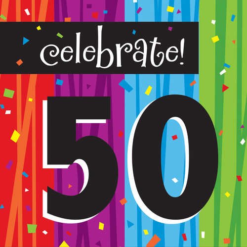 Celebrate 50th Birthday Luncheon Napkins