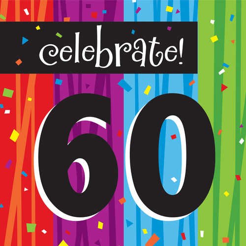 Celebrate 60th Birthday Luncheon Napkins
