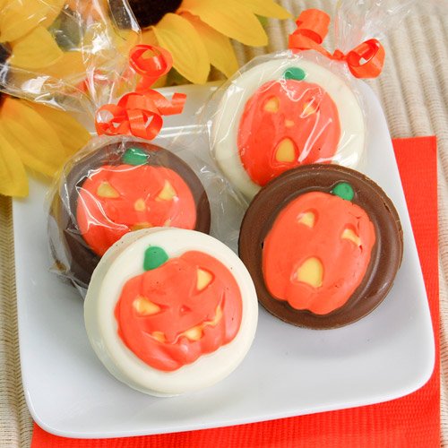 Pumpkins Design Chocolate Covered Oreo Cookies