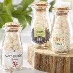 Personalized Birthday Vintage Milk Favor Jars