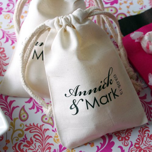 Personalized Monogram Natural Cotton Favor Bags