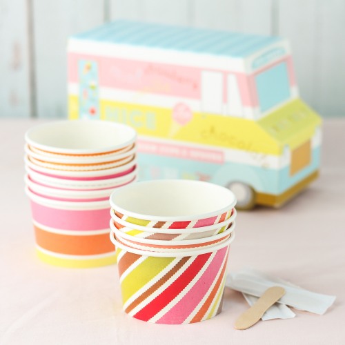 Ice Cream Cups and Spoons Set