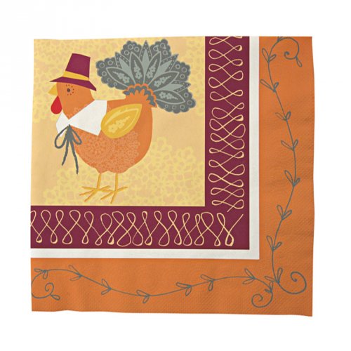 Turkey with Hats Napkins