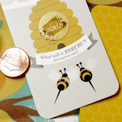 Beehive Gender Reveal Scratch Cards