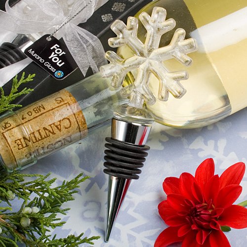 Glass Snowflake Wine Bottle Stopper