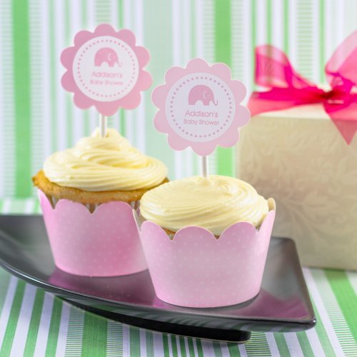 Personalized Baby Shower Cupcake Wrappers and Toppers