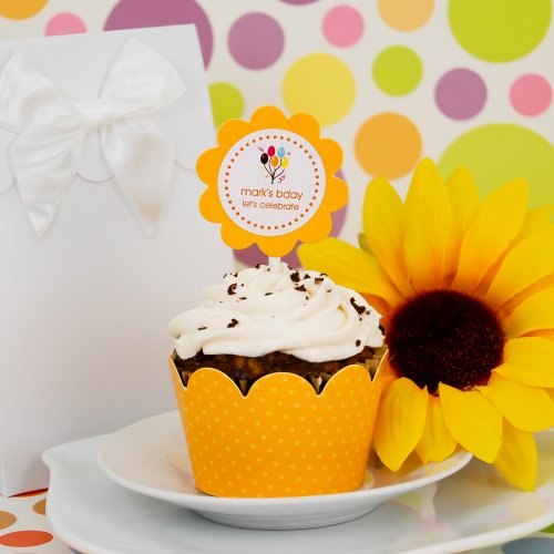 Personalized Birthday Cupcake Wrappers and Toppers