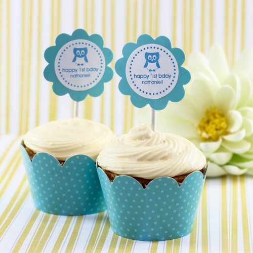 Personalized Kids Birthday Cupcake Wrappers and Toppers