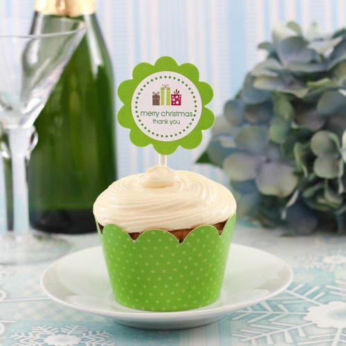 Personalized Holiday Cupcake Wrappers and Toppers
