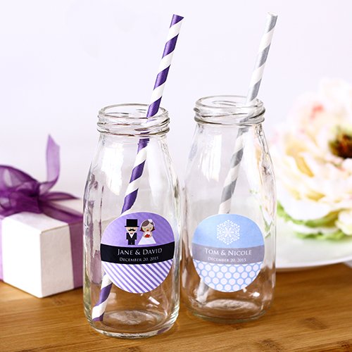 Personalized Milk Jars and Straws
