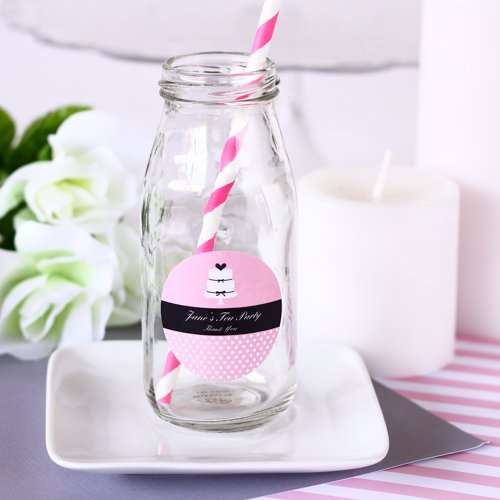 Personalized Bridal Shower Milk Jars and Straws