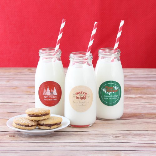 Personalized Holiday Milk Jars and Straws