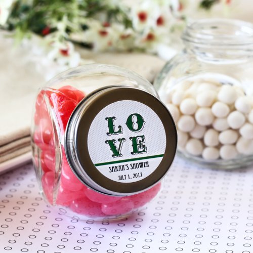 Personalized Mini Glass Bridal Shower Candy Jar