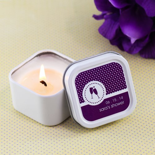 Mini Square Personalized Candle Bridal Shower Favor