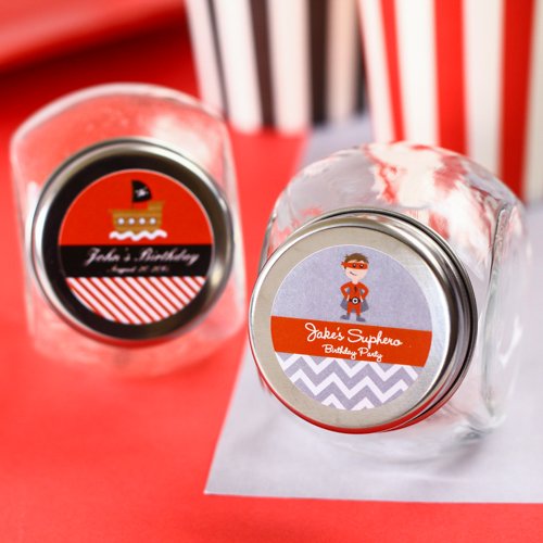 Personalized Mini Glass Kids Birthday Candy Jar