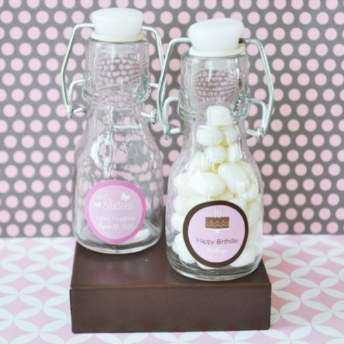 Personalized Teen Birthday Mini Glass Bottle