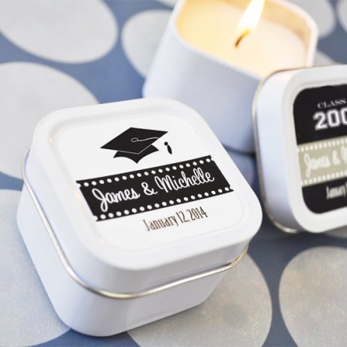 Mini Square Personalized Graduation Candle Favor