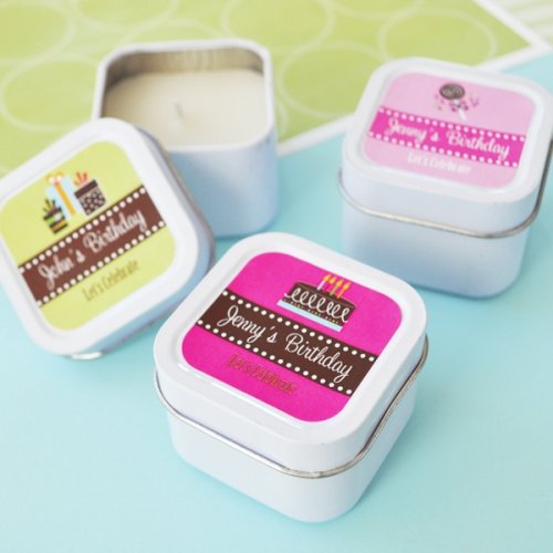 Mini Square Personalized Teen Birthday Candle Favor