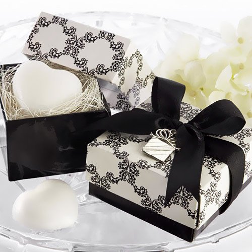 Damask Heart Shaped Soap Favor