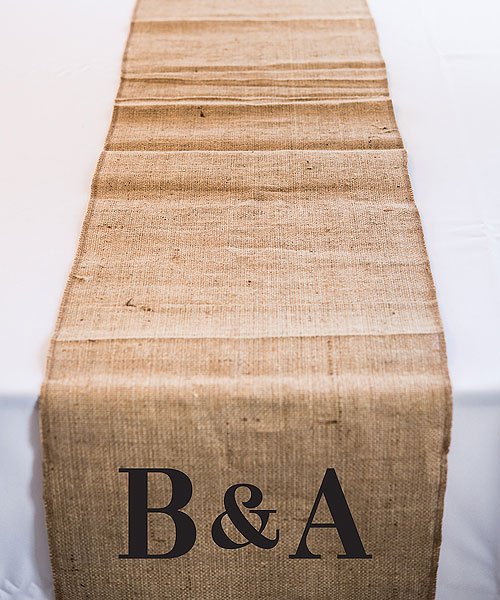 Personalized Burlap Table Runner with Monogram
