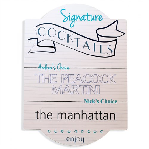 Personalized Signature Cocktail Bar Sign