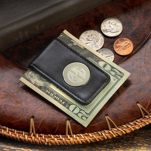Monogrammed Magnetic Money Clip