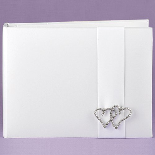 Rhinestone Linked Hearts Guest Book