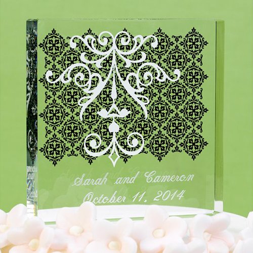 Personalized Black and White Design Cake Topper