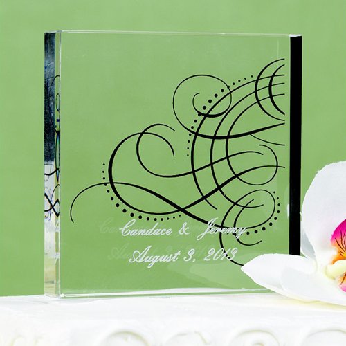 Personalized Black and White Design Cake Topper