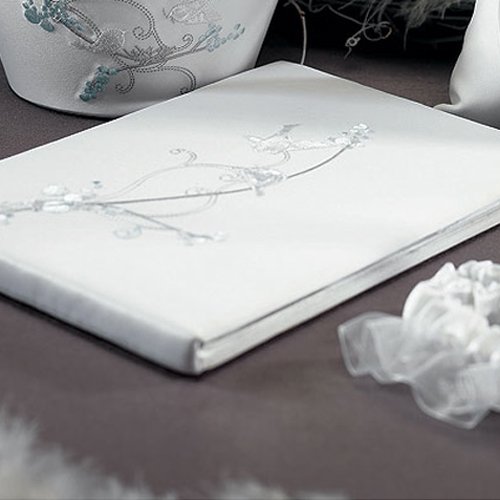 Classic White Love Birds Guest Book