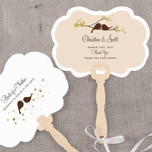Personalized Love Birds Hand Fans