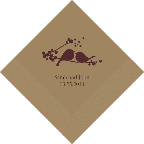 Personalized Love Birds Napkins