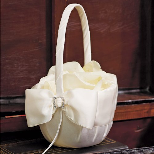 Elegant Satin Bow Flower Basket