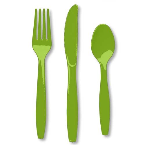 Colored Plastic Utensil Set