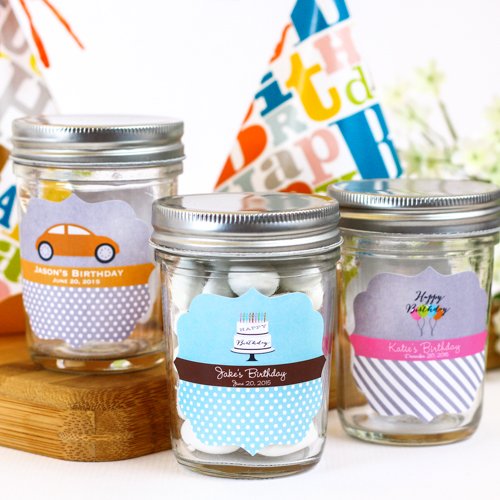 Personalized Birthday Mini Mason Jars