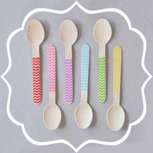 Wooden Chevron Spoons
