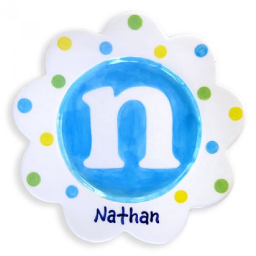 Personalized Hand-Painted Ceramic Scalloped Children's Plate