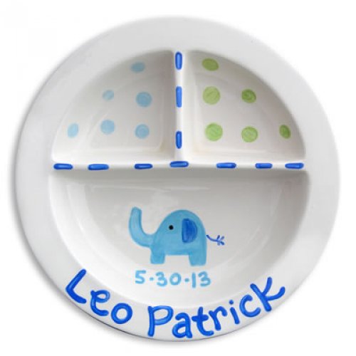 Personalized Hand-Painted Divided Toddler Plate