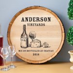 Personalized Wooden Wine Barrel Sign