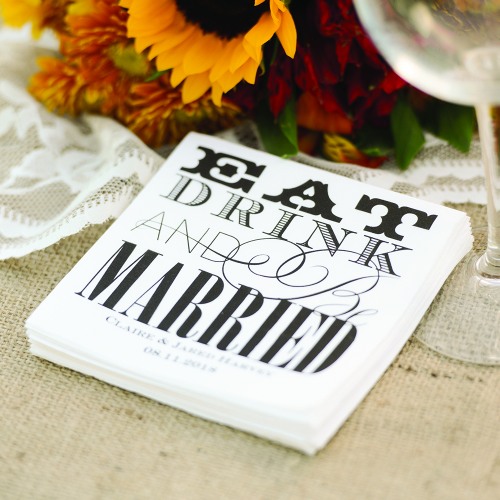 Personalized Full Color Bridal Napkins
