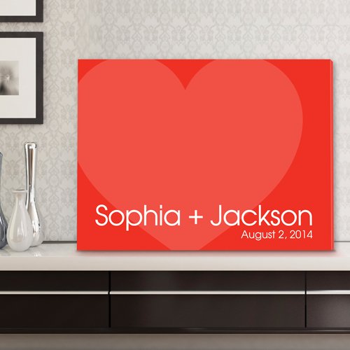 Personalized Signature Hearts Canvas