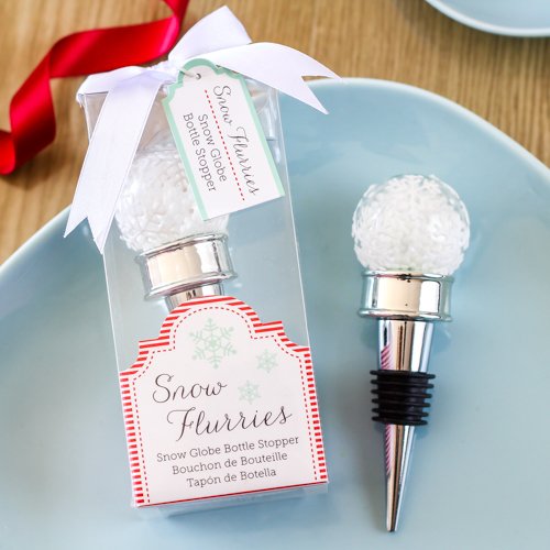 Snow Flurries Snowglobe Bottle Stopper