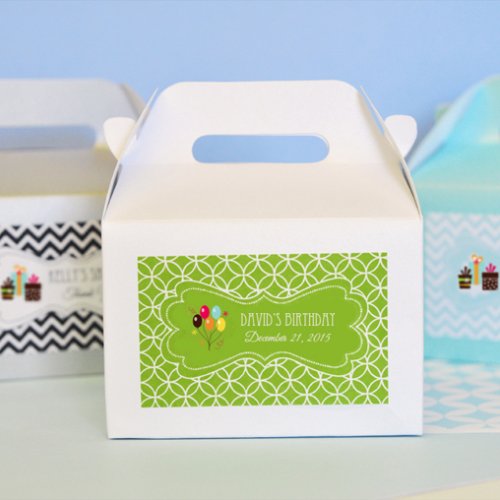 Personalized Birthday Mini Gable Favor Boxes