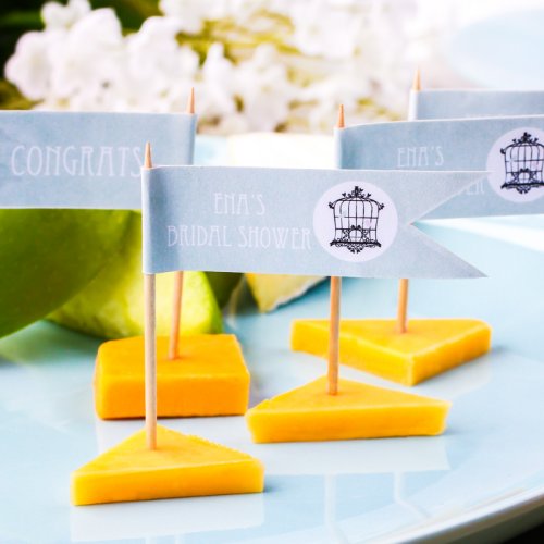 Personalized Bridal Themed Flag Labels with Straws