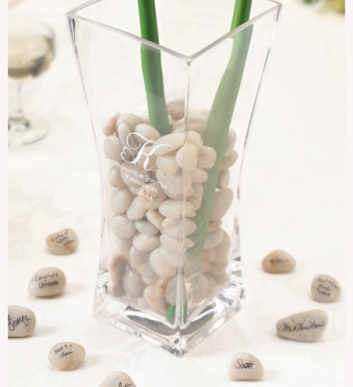 Personalized Vase with Guest Signing Stones