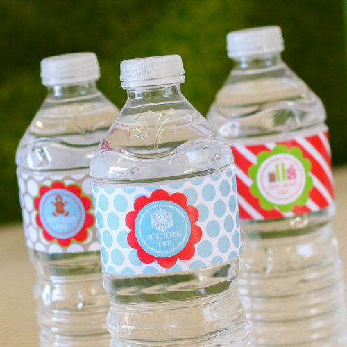 Personalized Holiday Themed Water Bottle Labels