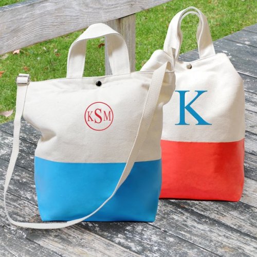 Personalized Color Dipped Tote Bag